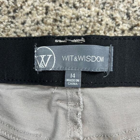 Wit & Wisdom Womens Shorts Size 14 Ab Solution Tan Khaki Stretch 7" Inseam - Picture 4 of 5